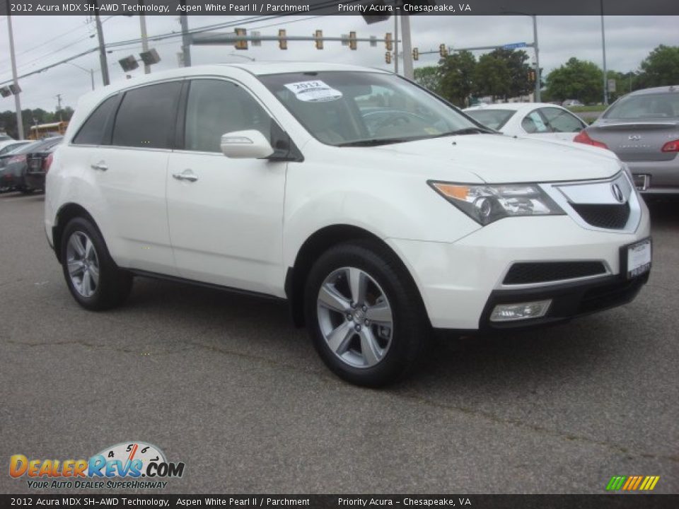 2012 Acura MDX SH-AWD Technology Aspen White Pearl II / Parchment Photo #8