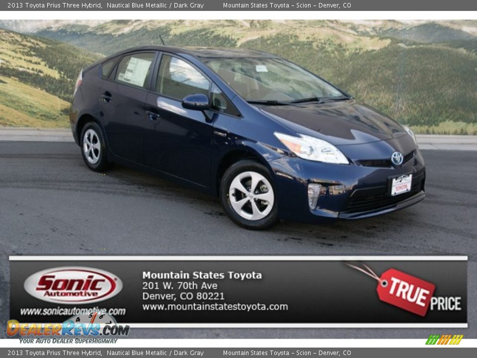 2013 Toyota Prius Three Hybrid Nautical Blue Metallic / Dark Gray Photo #1