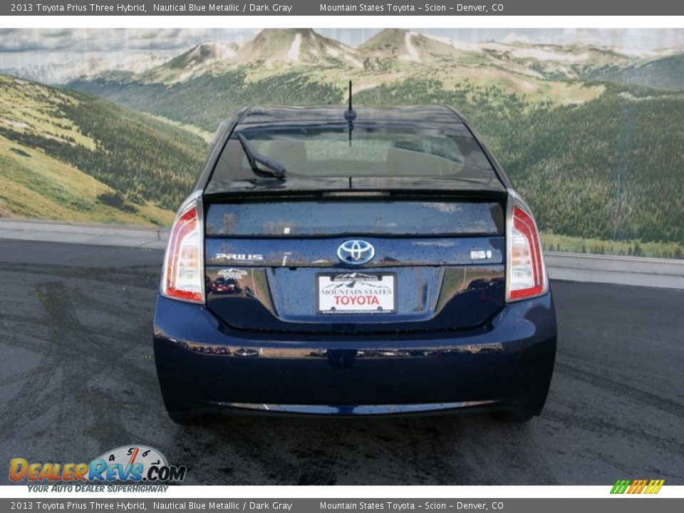 2013 Toyota Prius Three Hybrid Nautical Blue Metallic / Dark Gray Photo #4