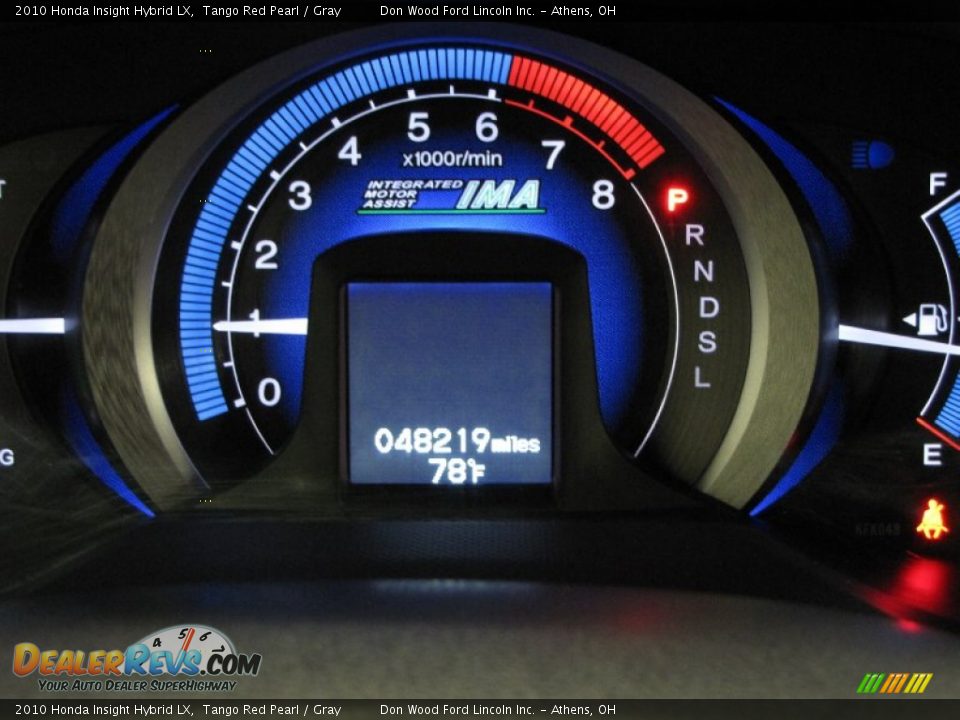 2010 Honda Insight Hybrid LX Tango Red Pearl / Gray Photo #20
