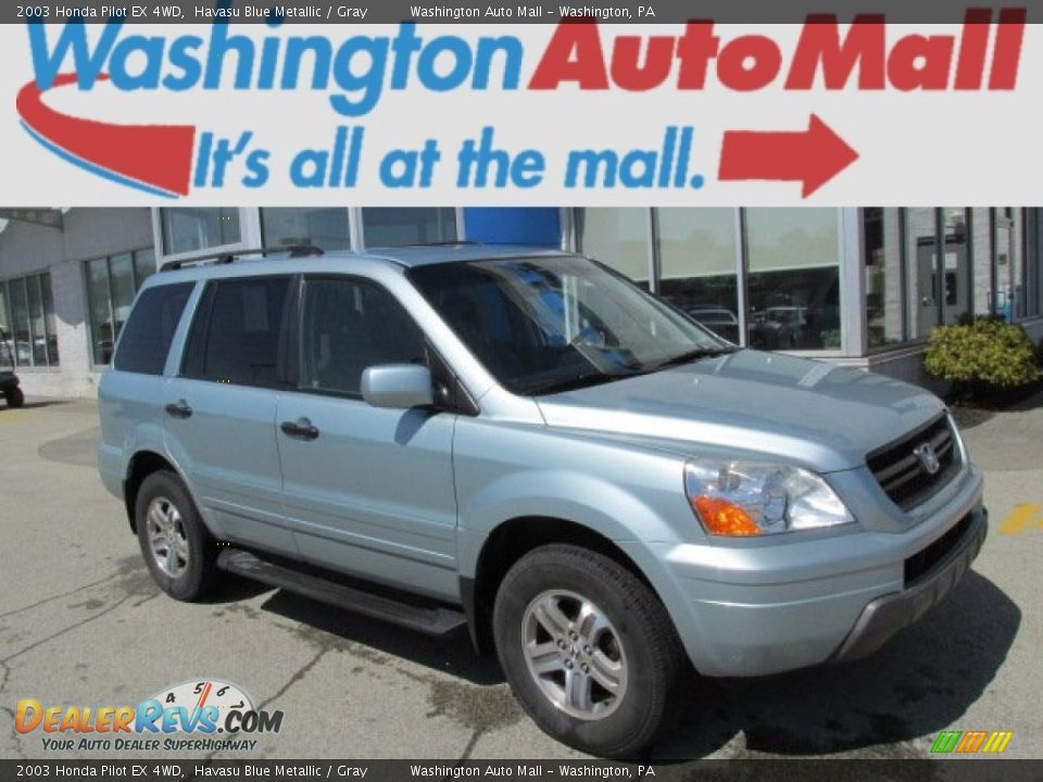 2003 Honda Pilot EX 4WD Havasu Blue Metallic / Gray Photo #1