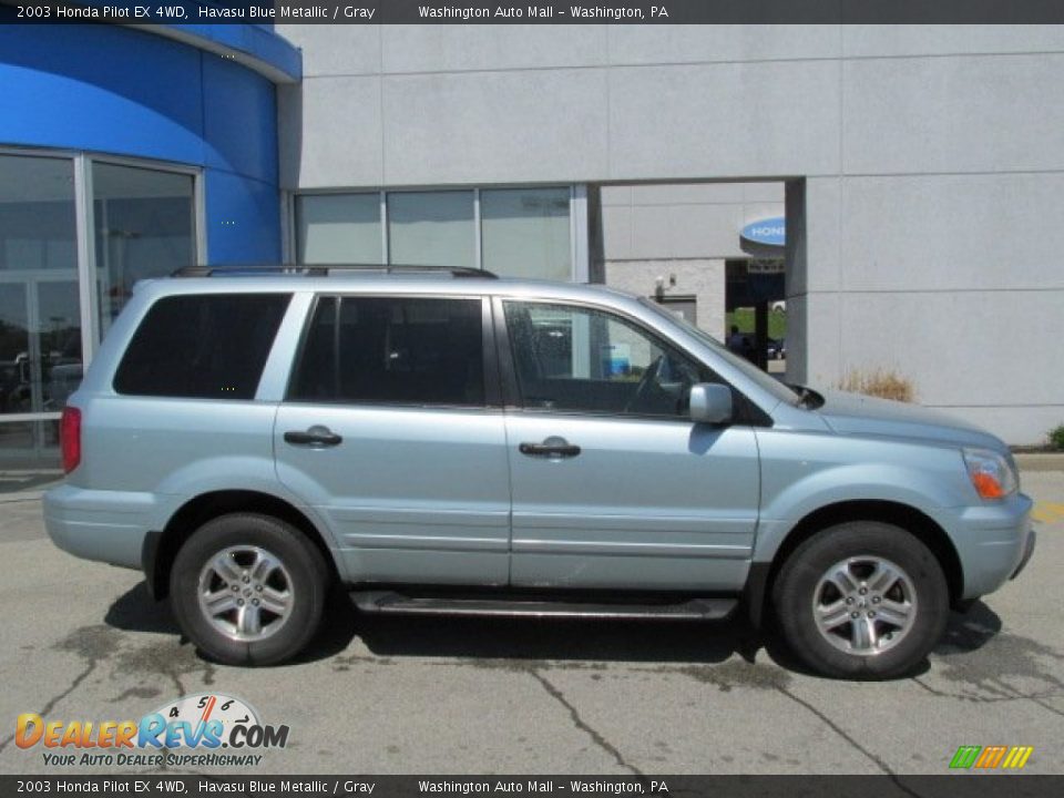 2003 Honda Pilot EX 4WD Havasu Blue Metallic / Gray Photo #2