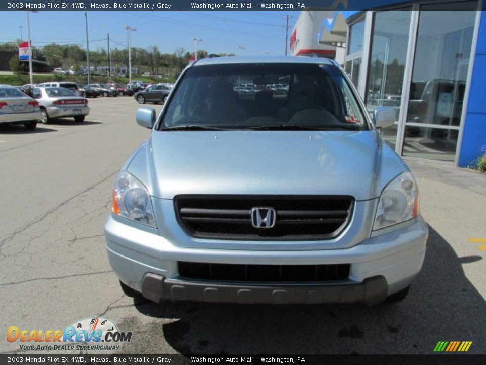 2003 Honda Pilot EX 4WD Havasu Blue Metallic / Gray Photo #4