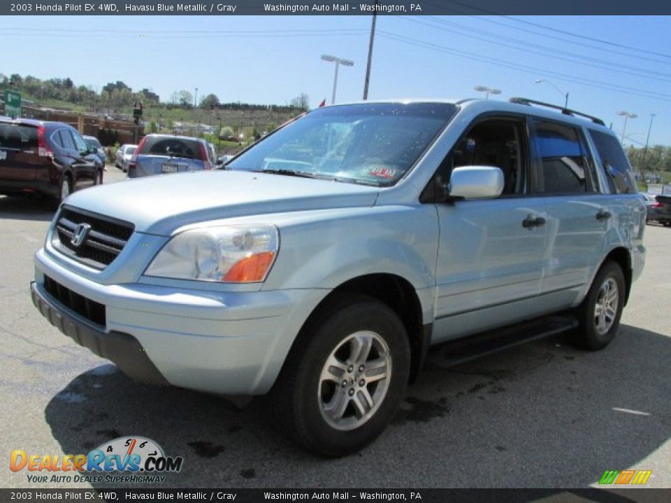 2003 Honda Pilot EX 4WD Havasu Blue Metallic / Gray Photo #5