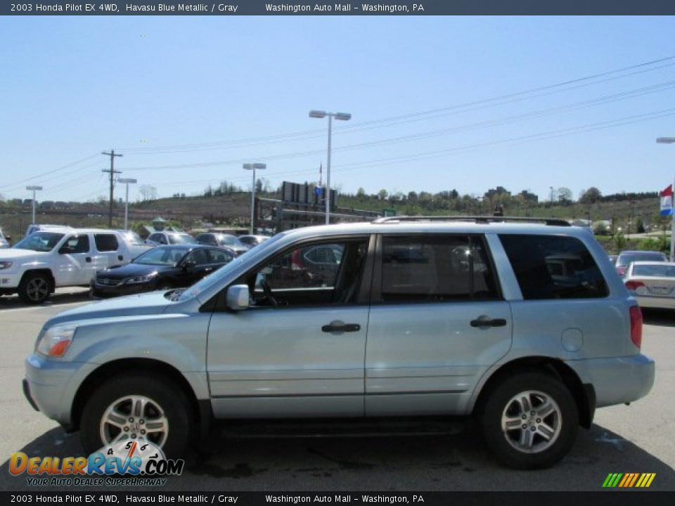 2003 Honda Pilot EX 4WD Havasu Blue Metallic / Gray Photo #6