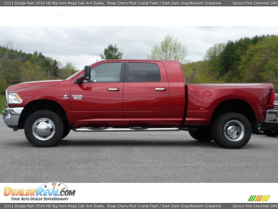 Deep Cherry Red Crystal Pearl 2011 Dodge Ram 3500 HD Big Horn Mega Cab 4x4 Dually Photo #1