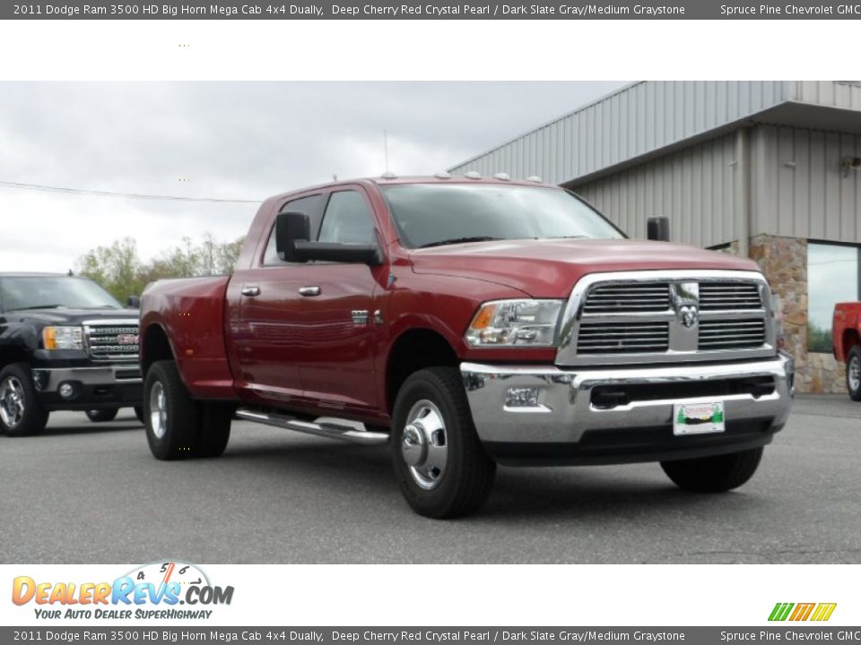 2011 Dodge Ram 3500 HD Big Horn Mega Cab 4x4 Dually Deep Cherry Red Crystal Pearl / Dark Slate Gray/Medium Graystone Photo #6