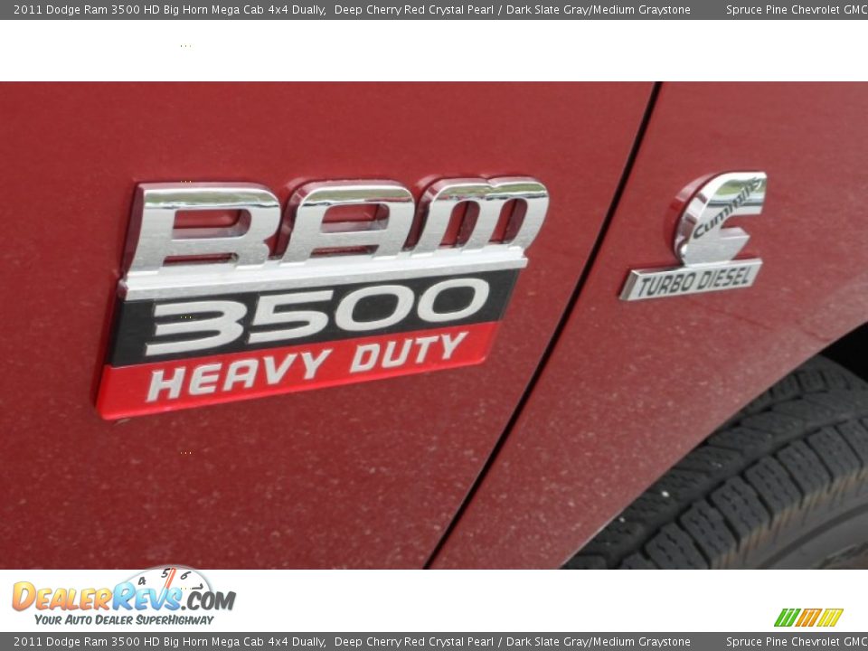 2011 Dodge Ram 3500 HD Big Horn Mega Cab 4x4 Dually Deep Cherry Red Crystal Pearl / Dark Slate Gray/Medium Graystone Photo #10