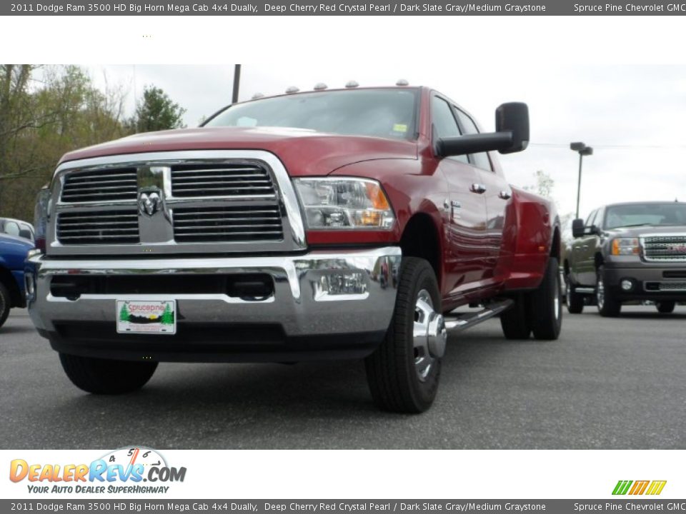2011 Dodge Ram 3500 HD Big Horn Mega Cab 4x4 Dually Deep Cherry Red Crystal Pearl / Dark Slate Gray/Medium Graystone Photo #19