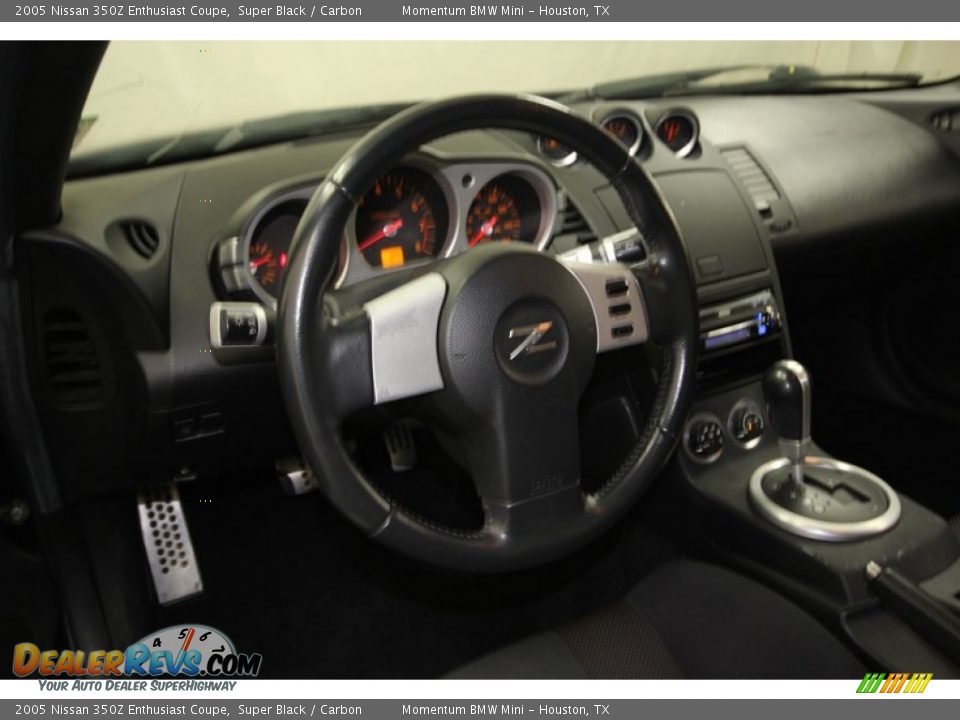 2005 Nissan 350Z Enthusiast Coupe Super Black / Carbon Photo #26