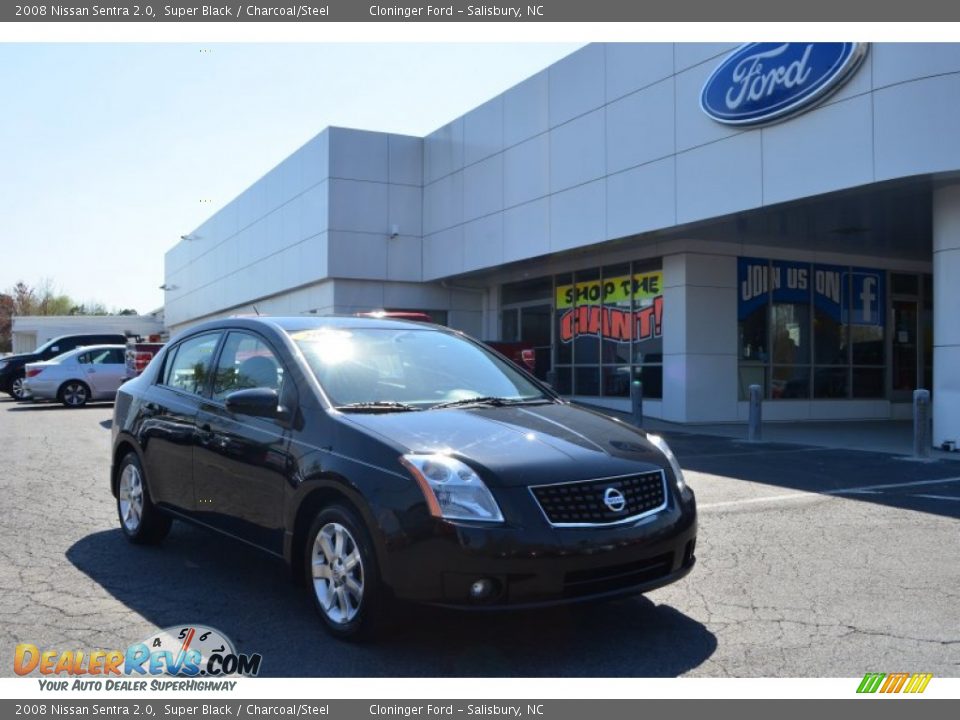 2008 Nissan Sentra 2.0 Super Black / Charcoal/Steel Photo #1