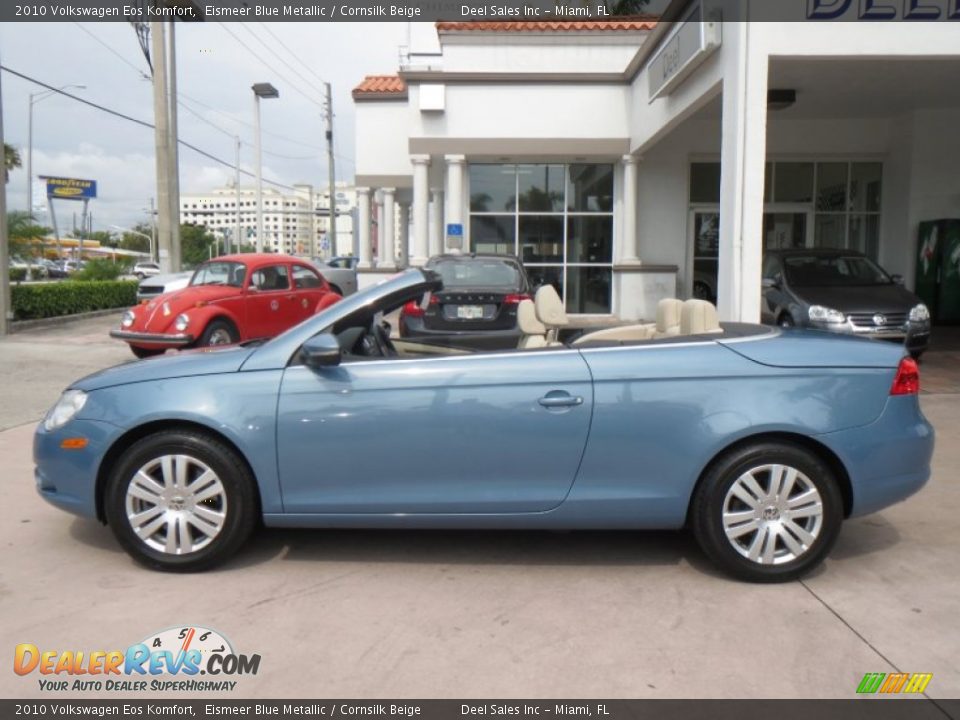 2010 Volkswagen Eos Komfort Eismeer Blue Metallic / Cornsilk Beige Photo #2