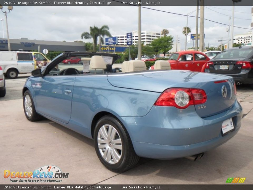 2010 Volkswagen Eos Komfort Eismeer Blue Metallic / Cornsilk Beige Photo #3