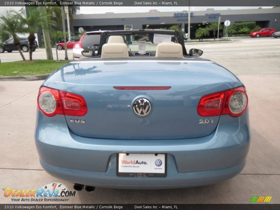 2010 Volkswagen Eos Komfort Eismeer Blue Metallic / Cornsilk Beige Photo #4