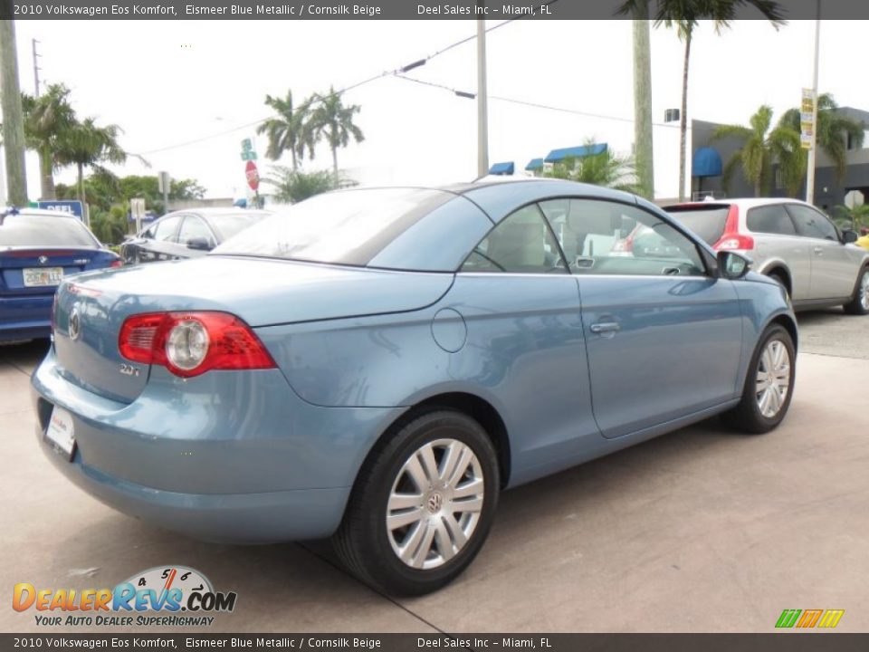 2010 Volkswagen Eos Komfort Eismeer Blue Metallic / Cornsilk Beige Photo #5