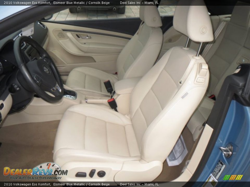 2010 Volkswagen Eos Komfort Eismeer Blue Metallic / Cornsilk Beige Photo #9