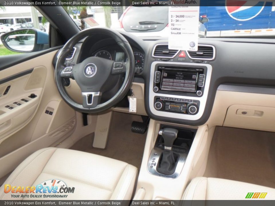 2010 Volkswagen Eos Komfort Eismeer Blue Metallic / Cornsilk Beige Photo #12
