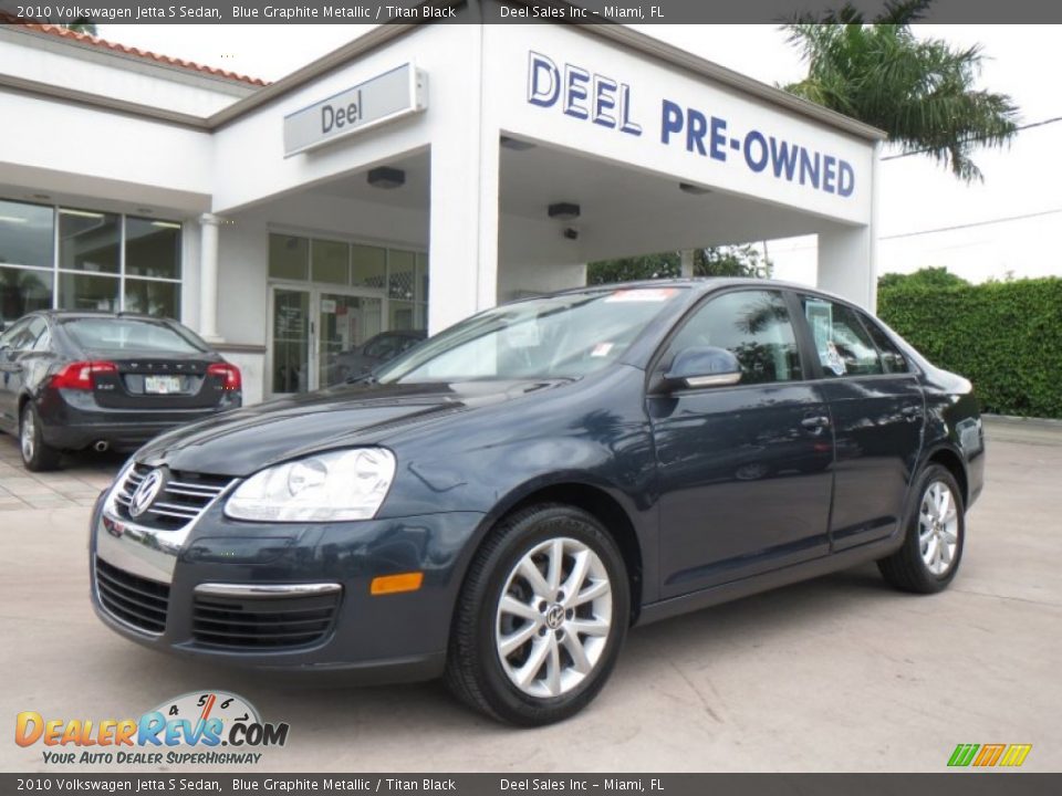 2010 Volkswagen Jetta S Sedan Blue Graphite Metallic / Titan Black Photo #1