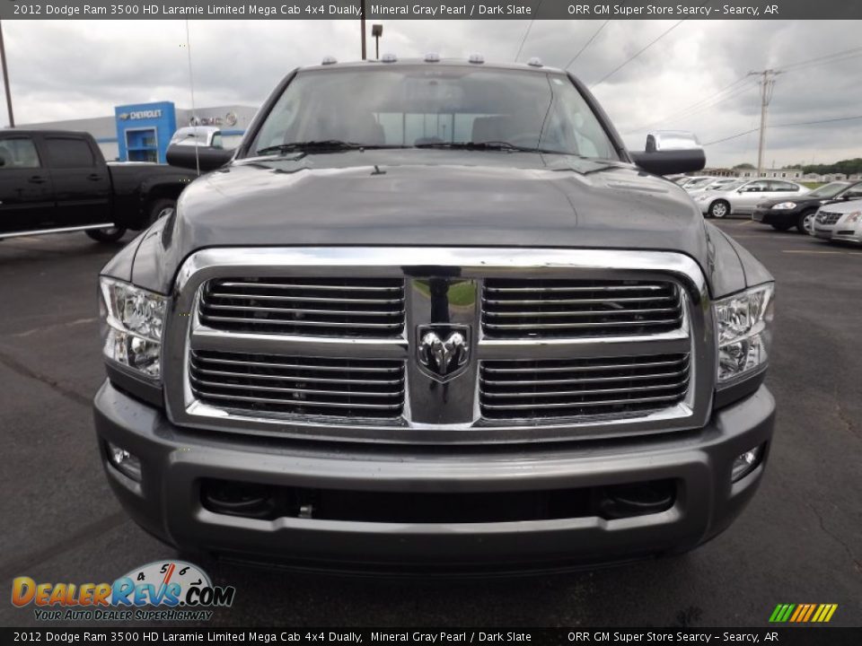 2012 Dodge Ram 3500 HD Laramie Limited Mega Cab 4x4 Dually Mineral Gray Pearl / Dark Slate Photo #2