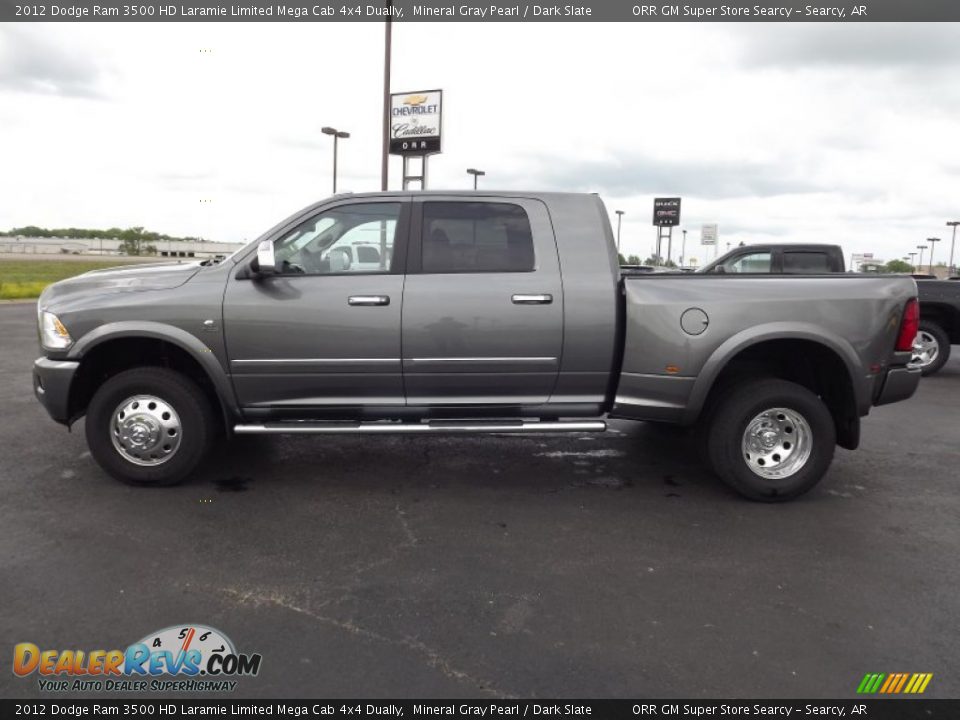 2012 Dodge Ram 3500 HD Laramie Limited Mega Cab 4x4 Dually Mineral Gray Pearl / Dark Slate Photo #8