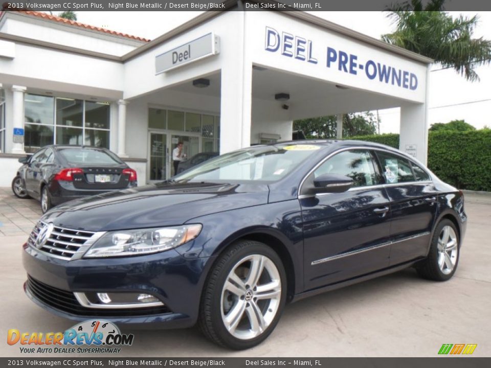 2013 Volkswagen CC Sport Plus Night Blue Metallic / Desert Beige/Black Photo #1