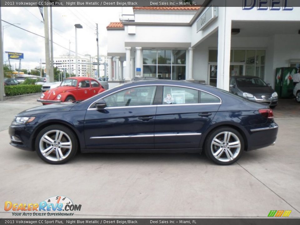 2013 Volkswagen CC Sport Plus Night Blue Metallic / Desert Beige/Black Photo #2