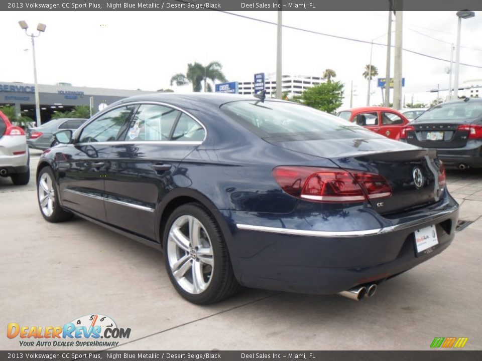 2013 Volkswagen CC Sport Plus Night Blue Metallic / Desert Beige/Black Photo #3