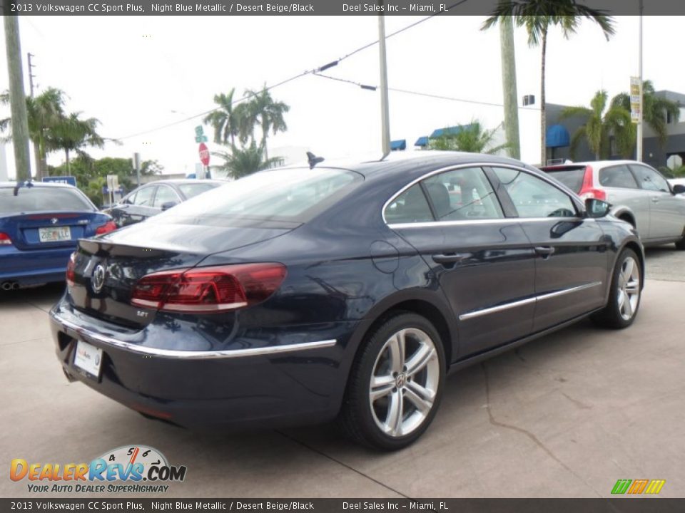 2013 Volkswagen CC Sport Plus Night Blue Metallic / Desert Beige/Black Photo #5