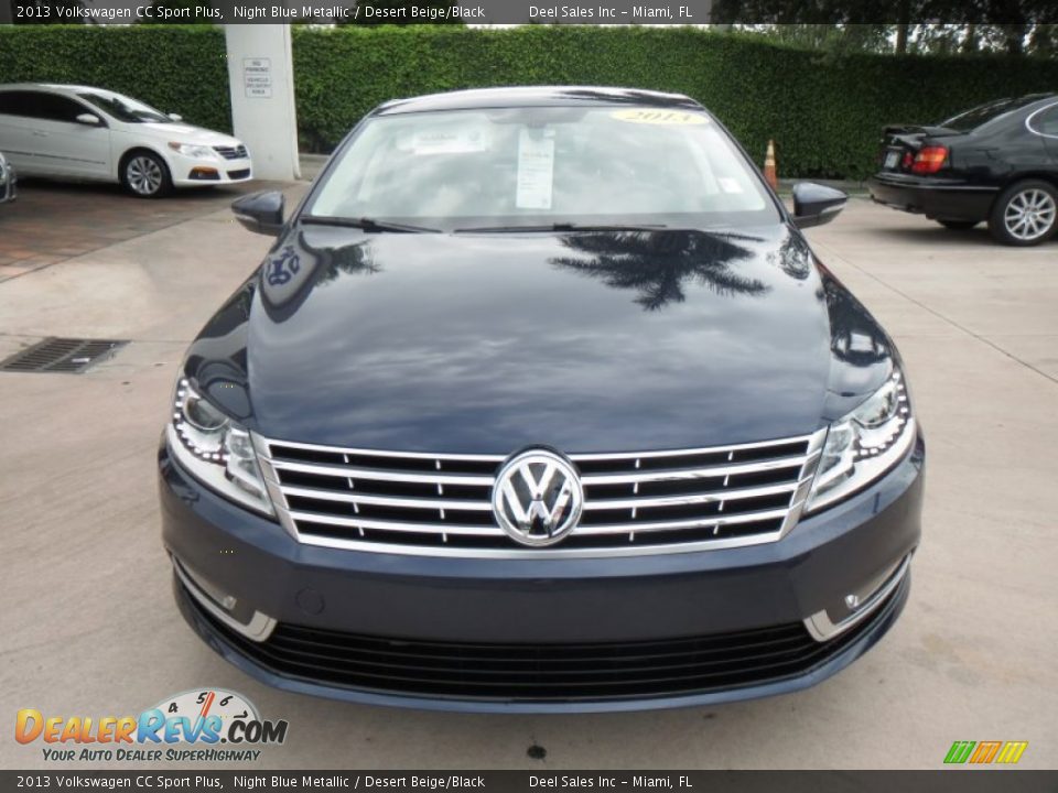 2013 Volkswagen CC Sport Plus Night Blue Metallic / Desert Beige/Black Photo #8