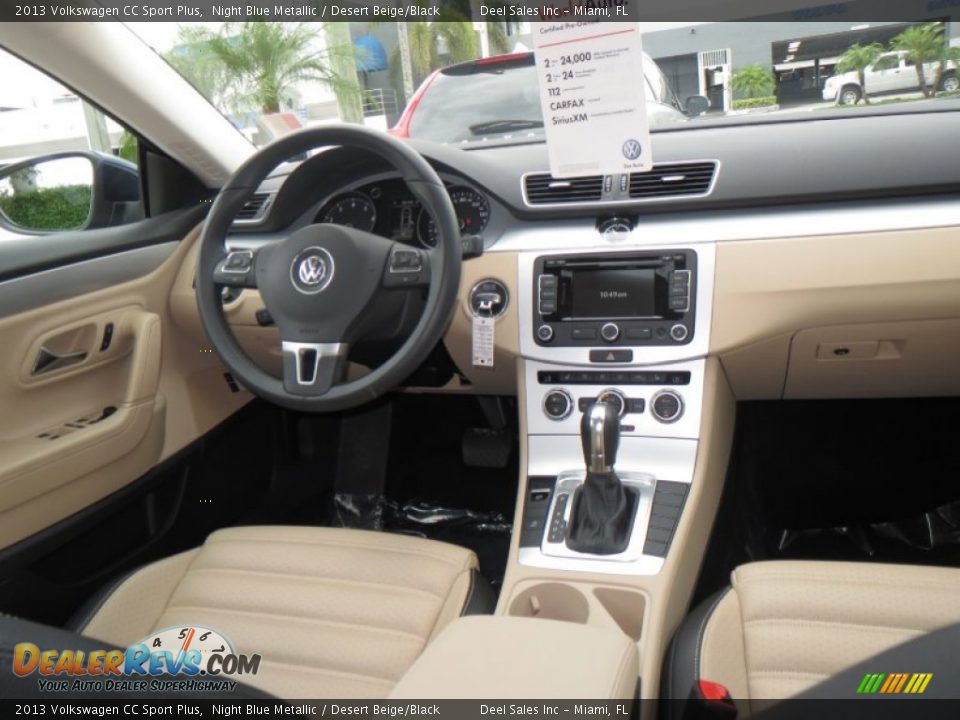 2013 Volkswagen CC Sport Plus Night Blue Metallic / Desert Beige/Black Photo #12