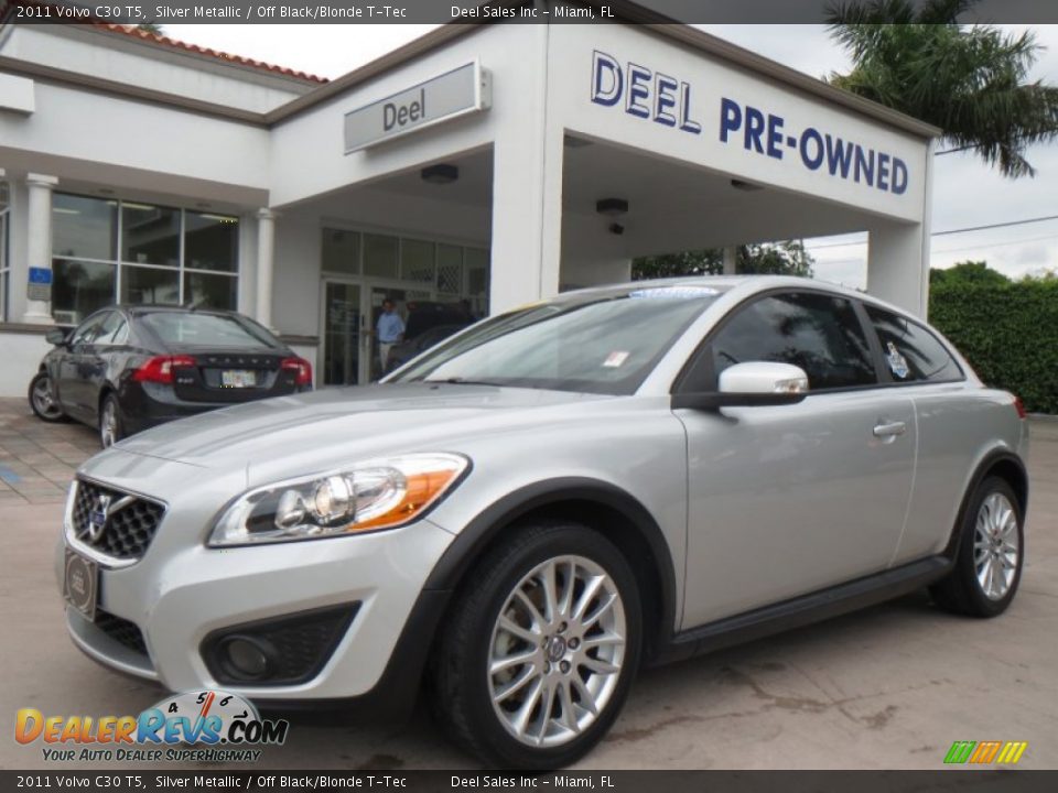 2011 Volvo C30 T5 Silver Metallic / Off Black/Blonde T-Tec Photo #1
