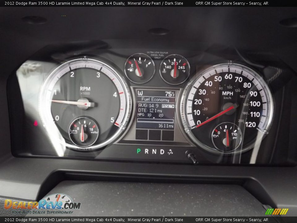 2012 Dodge Ram 3500 HD Laramie Limited Mega Cab 4x4 Dually Mineral Gray Pearl / Dark Slate Photo #33