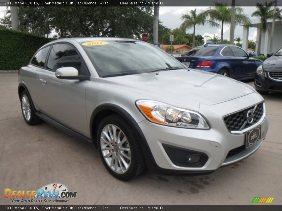 2011 Volvo C30 T5 Silver Metallic / Off Black/Blonde T-Tec Photo #7