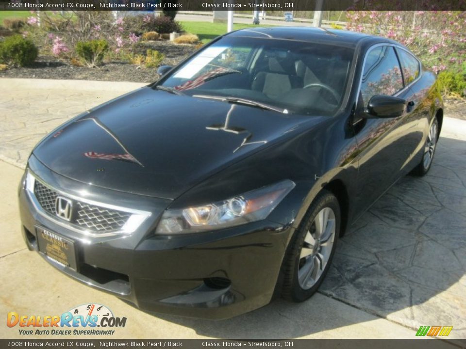 2008 Honda Accord EX Coupe Nighthawk Black Pearl / Black Photo #1
