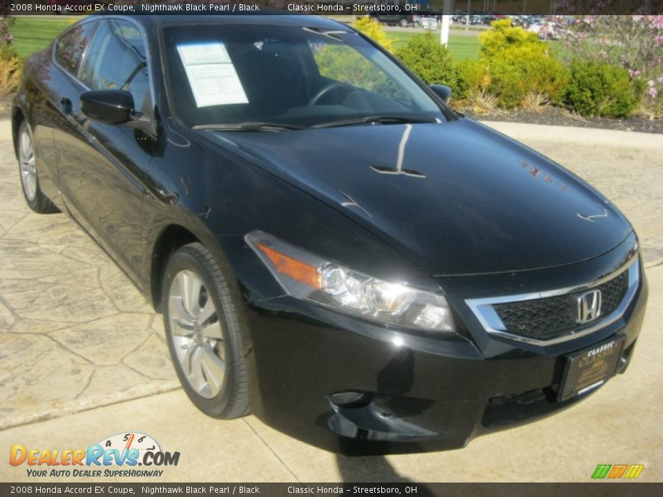 2008 Honda Accord EX Coupe Nighthawk Black Pearl / Black Photo #3