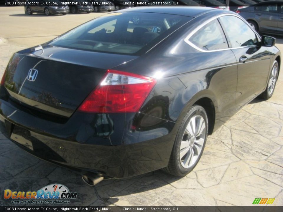 2008 Honda Accord EX Coupe Nighthawk Black Pearl / Black Photo #5