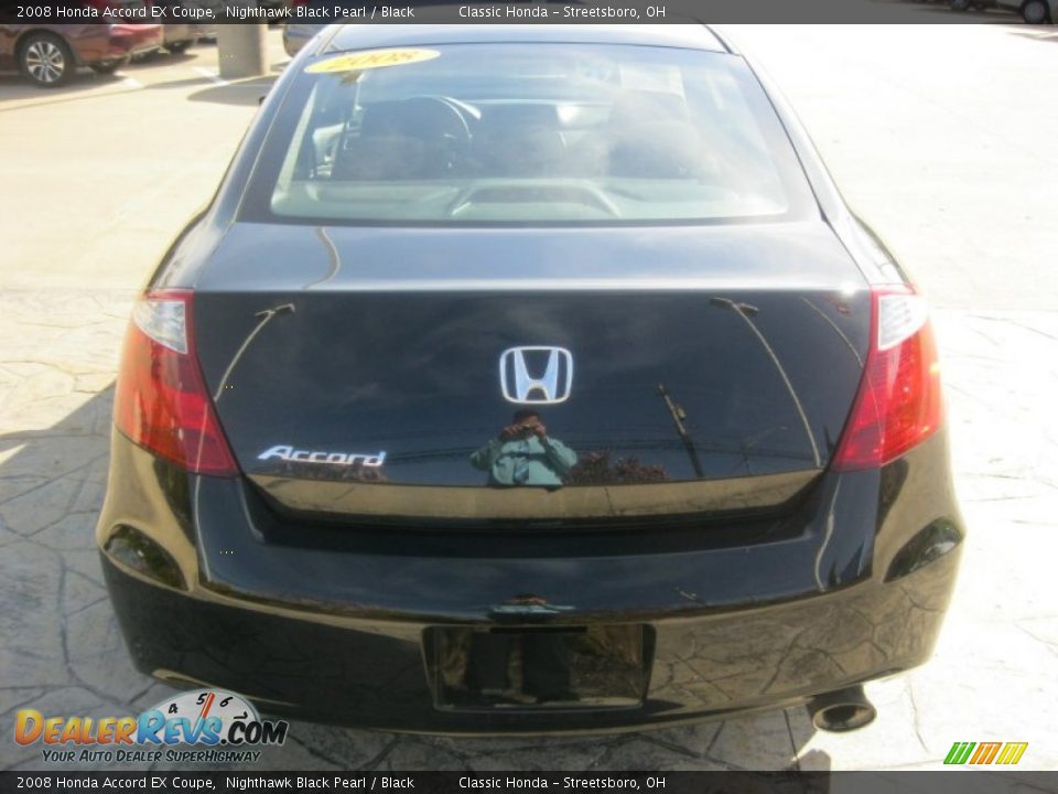 2008 Honda Accord EX Coupe Nighthawk Black Pearl / Black Photo #6