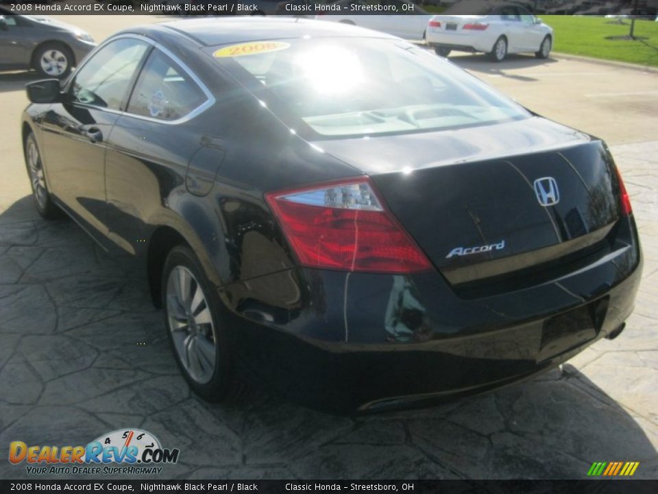 2008 Honda Accord EX Coupe Nighthawk Black Pearl / Black Photo #7