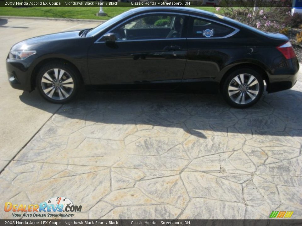 2008 Honda Accord EX Coupe Nighthawk Black Pearl / Black Photo #8
