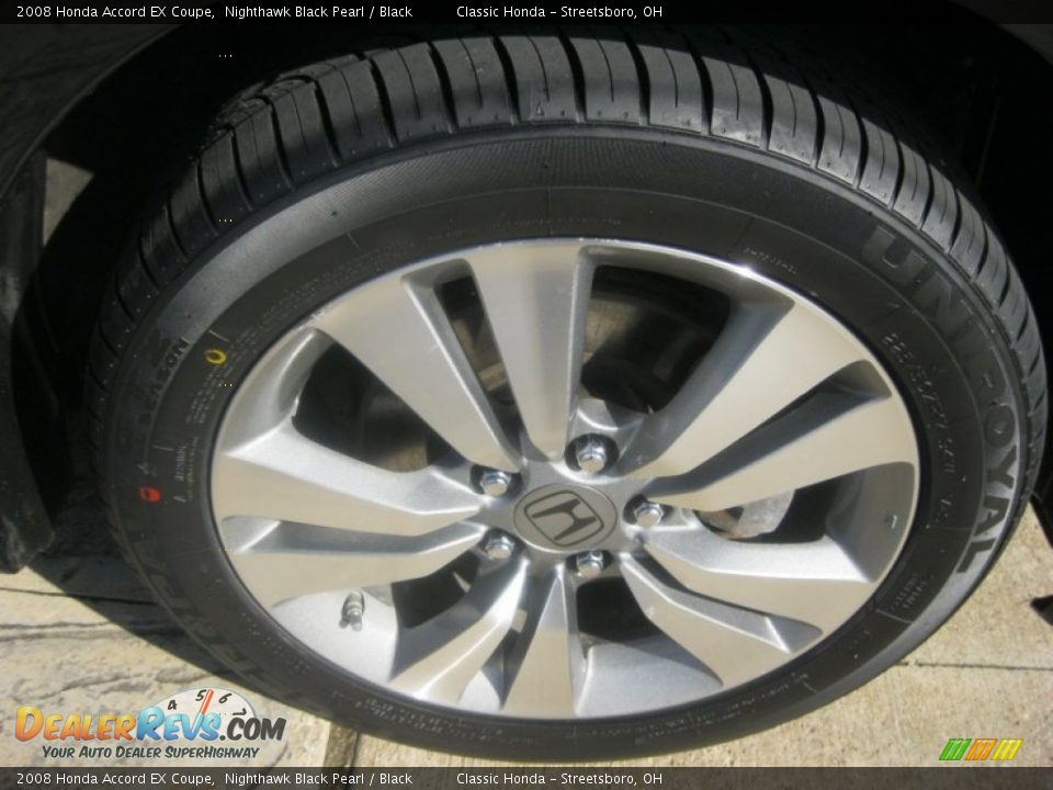 2008 Honda Accord EX Coupe Nighthawk Black Pearl / Black Photo #11