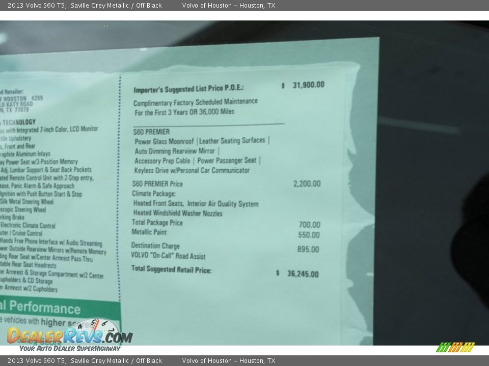 2013 Volvo S60 T5 Saville Grey Metallic / Off Black Photo #21