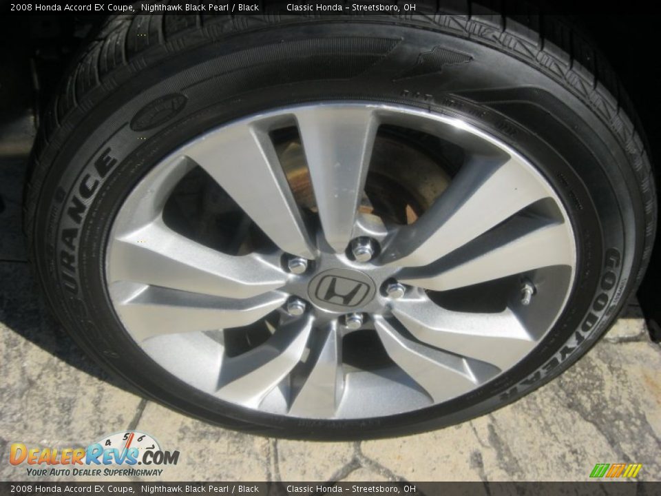 2008 Honda Accord EX Coupe Nighthawk Black Pearl / Black Photo #12
