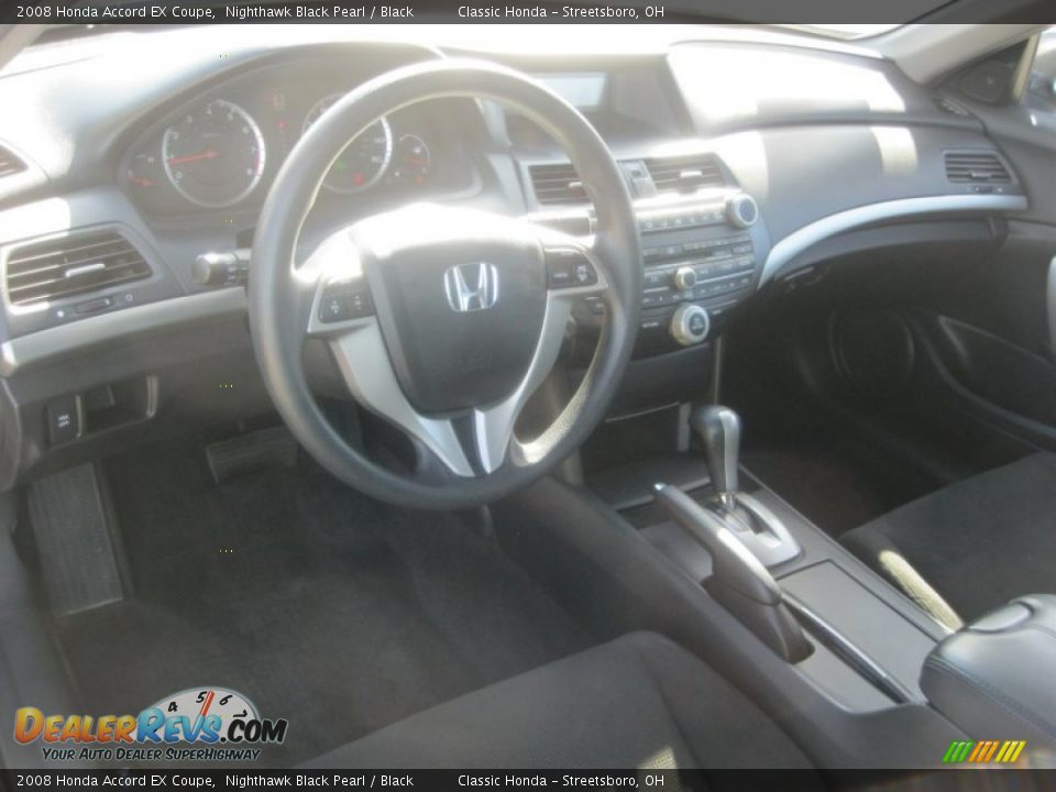 2008 Honda Accord EX Coupe Nighthawk Black Pearl / Black Photo #16