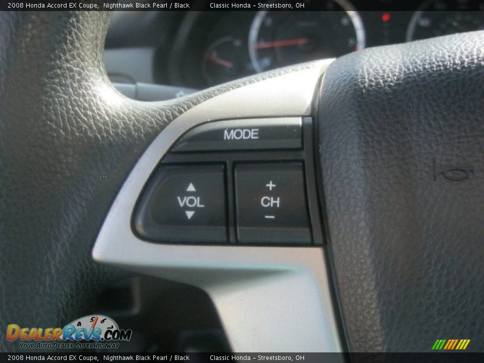 2008 Honda Accord EX Coupe Nighthawk Black Pearl / Black Photo #19