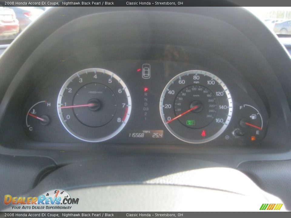 2008 Honda Accord EX Coupe Nighthawk Black Pearl / Black Photo #21