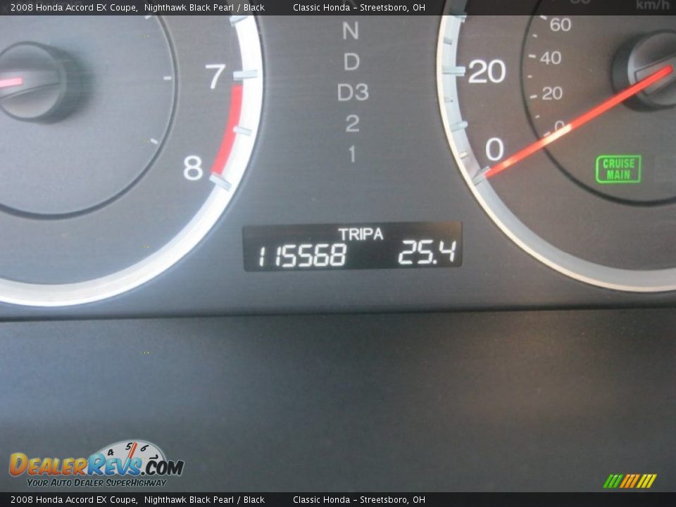 2008 Honda Accord EX Coupe Nighthawk Black Pearl / Black Photo #22