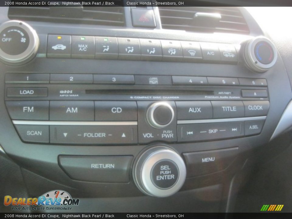 2008 Honda Accord EX Coupe Nighthawk Black Pearl / Black Photo #25