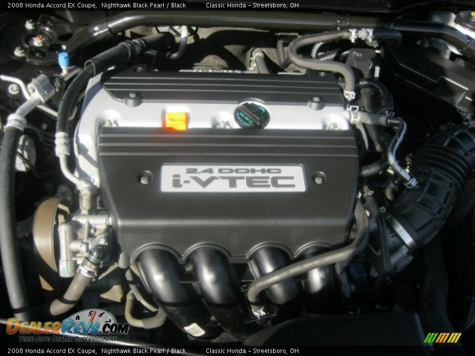 2008 Honda Accord EX Coupe Nighthawk Black Pearl / Black Photo #34