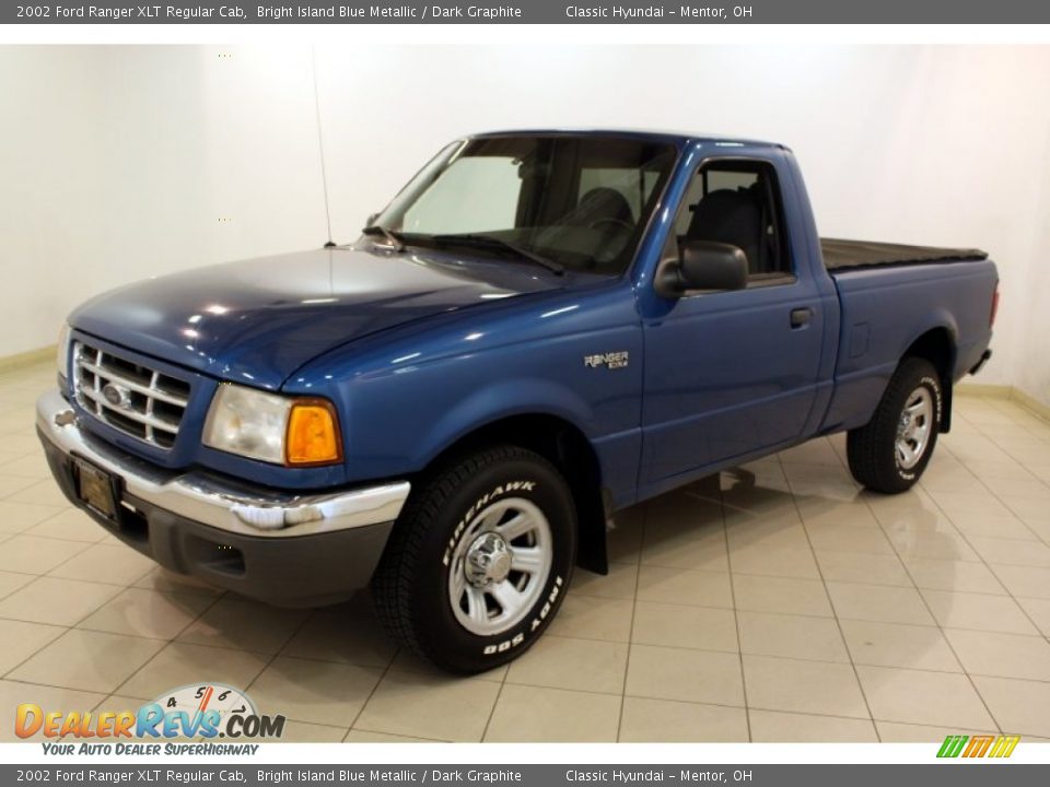 2002 Ford Ranger XLT Regular Cab Bright Island Blue Metallic / Dark Graphite Photo #3