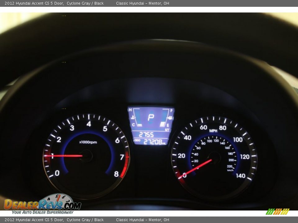 2012 Hyundai Accent GS 5 Door Cyclone Gray / Black Photo #7